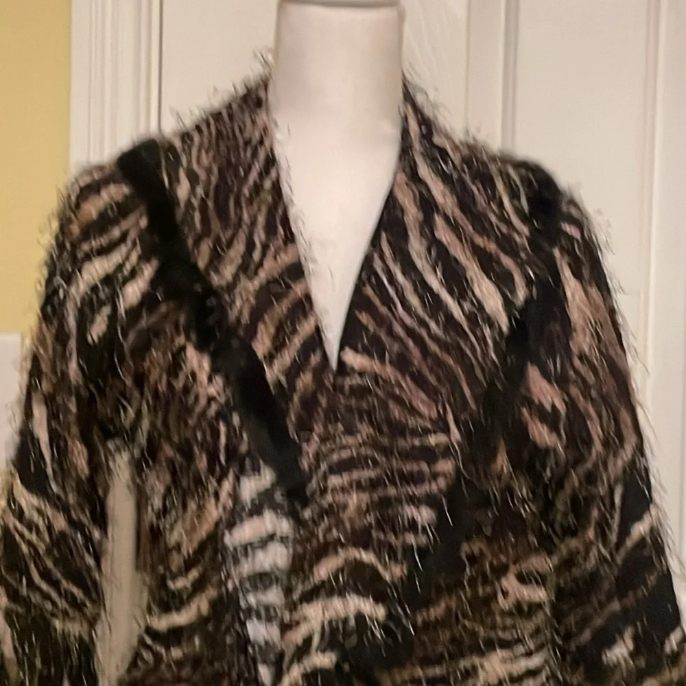 Alberto Makali Rare & Unique Vintage Zebra Striped Jacket w/ Bell Sleeves